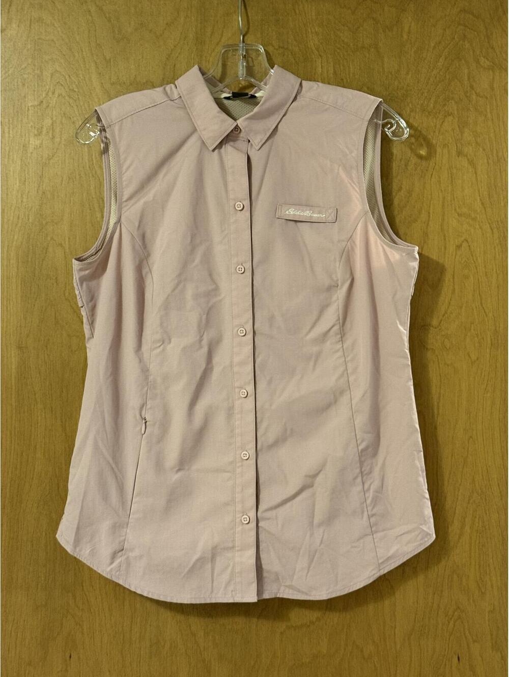 Eddie Bauer Blush Pink‎ Sleeveless Button-Down Performance Shirt Women's Small